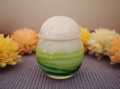 ガラス骨壺　グリーンのMAORI柄　ミニ骨壺　赤ちゃん骨壺