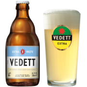 ヴェデット・エクストラ・ホワイト瓶330ml_ボトル＋グラス