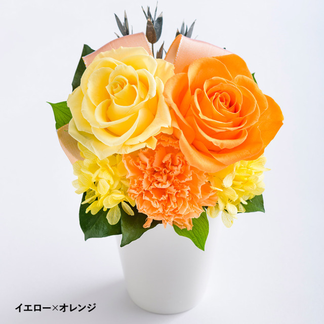 プリザーブドフラワー バラとリボンのアレンジメント