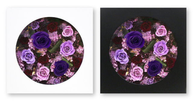 華やかに、彩りの色たちのプリザーブドフラワー薔薇花のフレームアレンジメント プリザーブドフラワー カバーフレーム〈40〉