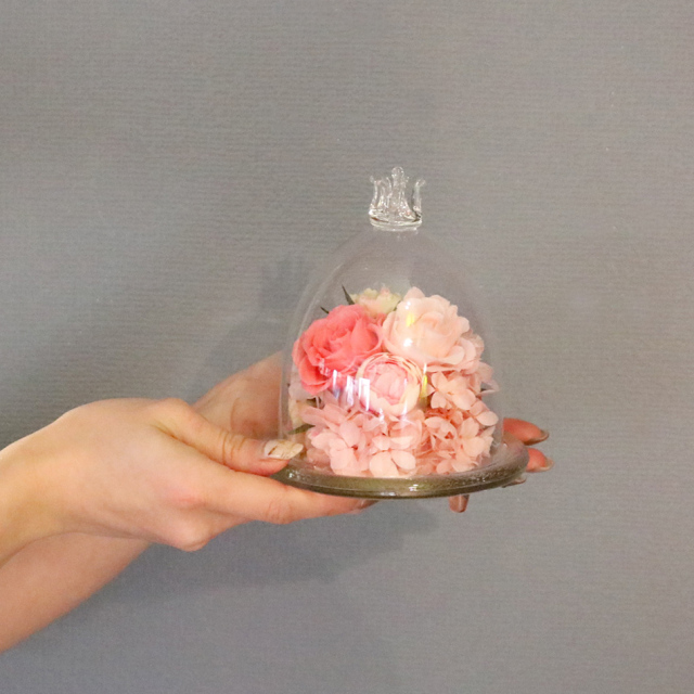 即日発送】プリザーブドフラワー #ガラスドーム〈S〉