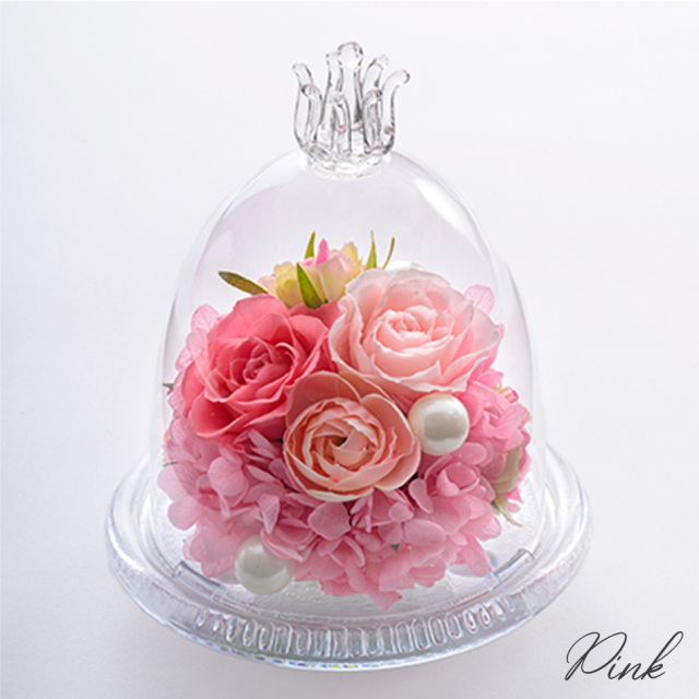 即日発送】プリザーブドフラワー #ガラスドーム〈S〉