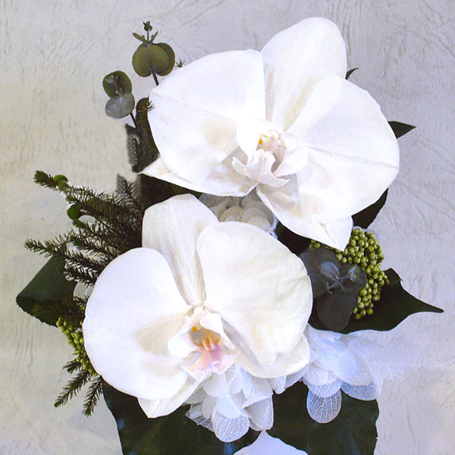 プリザーブドフラワー 仏花 お供え花 胡蝶蘭アレンジメント