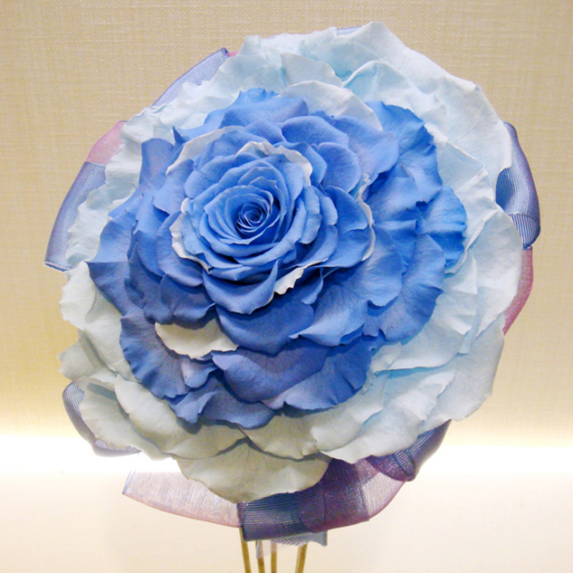 プリザーブドフラワー メリアブーケ #ブルー・オールプリザ ◇boq 送料無料