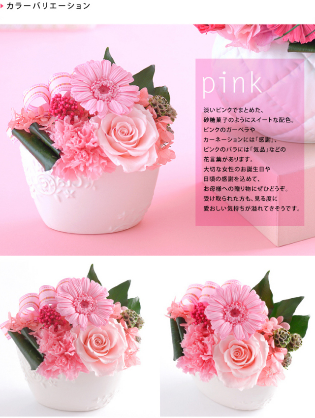 即日発送 プリザーブドフラワー ガーベラ ミグノン