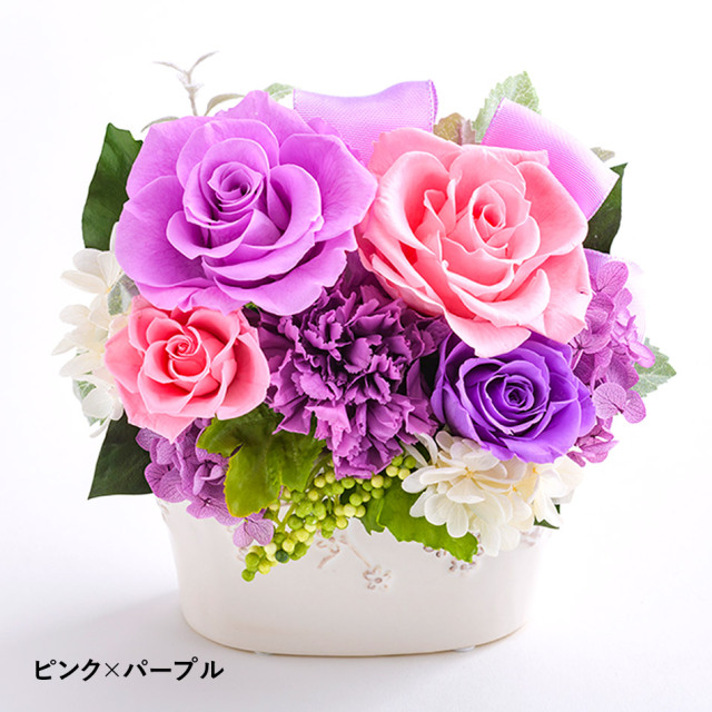 Belles Fleurs プリザーブドフラワーアレンジメント ピンクバラ バラとリボンのアレンジメント（ピンク） | 商品詳細 | 高島屋