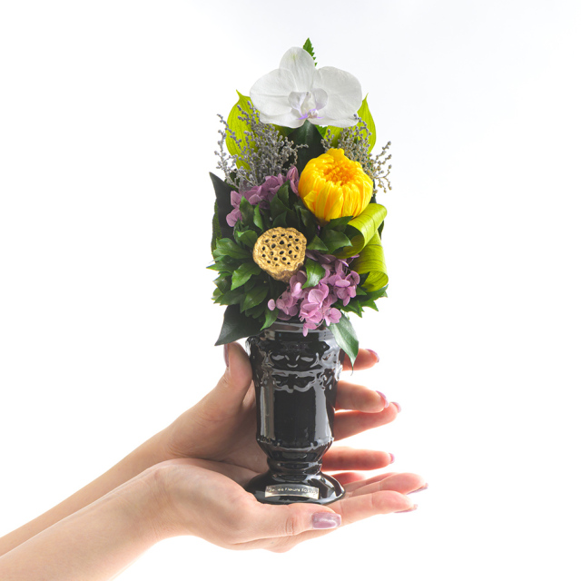 プリザーブドフラワー 仏花 お供え花 #蓮華（れんげ）＜ローズ・胡蝶蘭