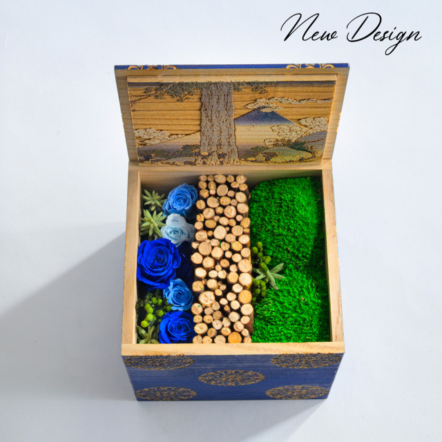 プリザーブドフラワー 苔 # 凛・M〈赤富士・青富士・波〉RIN by Belles