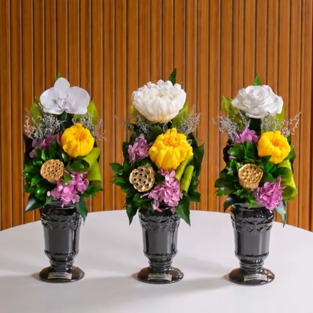 プリザーブドフラワー 仏花 お供え花 #蓮華（れんげ）＜ローズ・胡蝶蘭