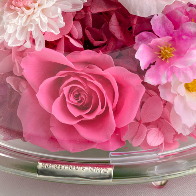 桜のガラスドームL プリザーブドフラワー ギフト｜ベル・フルール公式