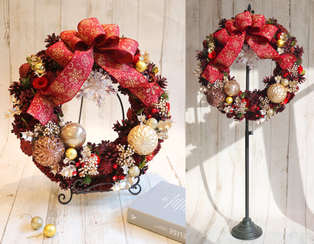 即日発送 クリスマスリース スノークリスタルリース 直径43cm X Mas ドライ 造花 送料無料 おしゃれ 即日発送 クリスマスリース スノークリスタルリース 直径43cm X Mas ドライ 造花 送料無料 おしゃれ