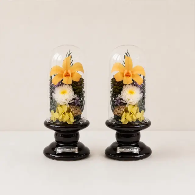 即日発送】プリザーブドフラワー 仏花 お供え花 鼓（つづみ）ガラス