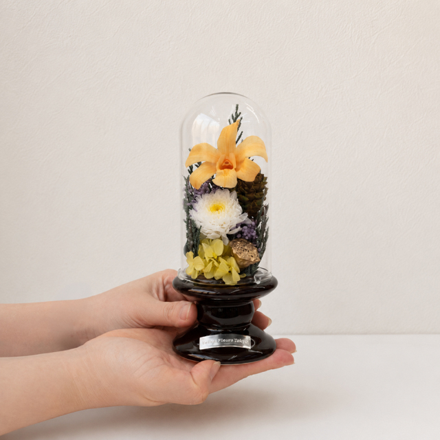 即日発送】プリザーブドフラワー 仏花 お供え花 鼓（つづみ）ガラス