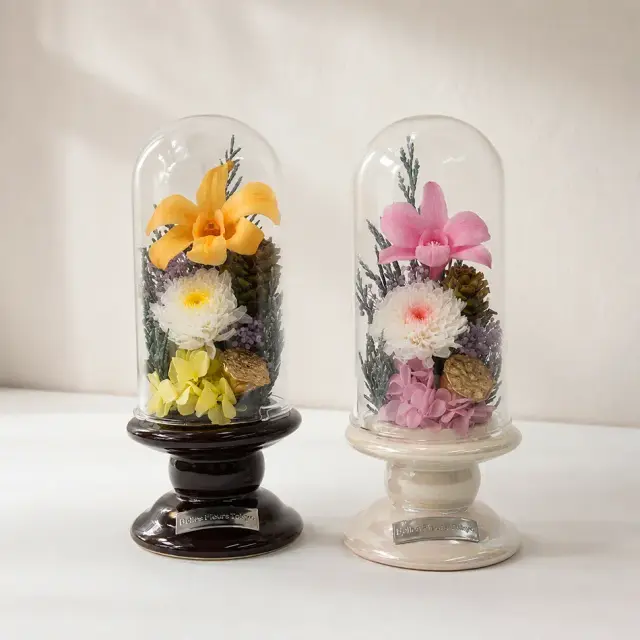 即日発送】プリザーブドフラワー 仏花 お供え花 鼓（つづみ）ガラス