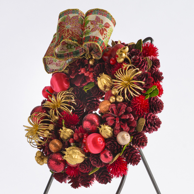 クリスマス アンバーボールリース