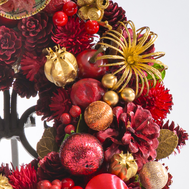 クリスマス アンバーボールリース