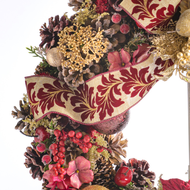 クリスマスリース ロイヤルポインセチアリース