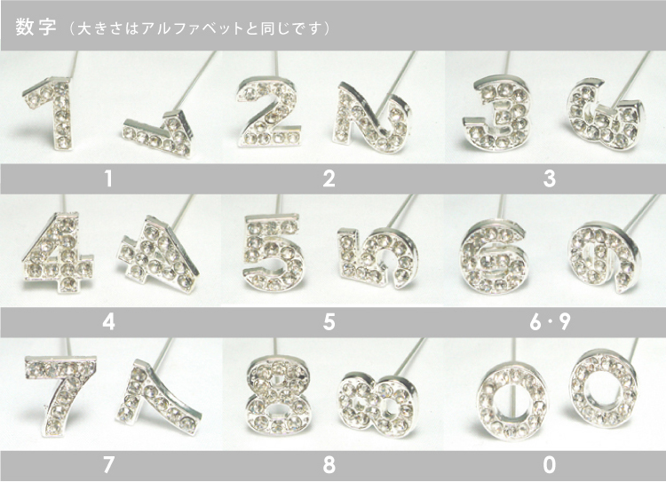 ラインストーンピック・数字