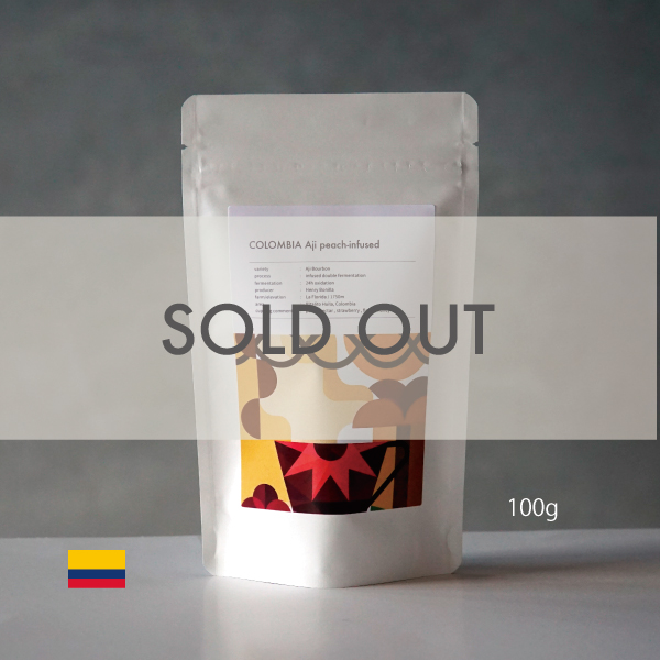 先行販売,数量限定,コロンビア,NewCrop,アヒ,ピーチ,インフューズド,100g