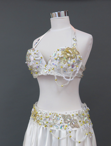 限界値下げ！ ベリーダンス 白 ネックレス付き 剃り 