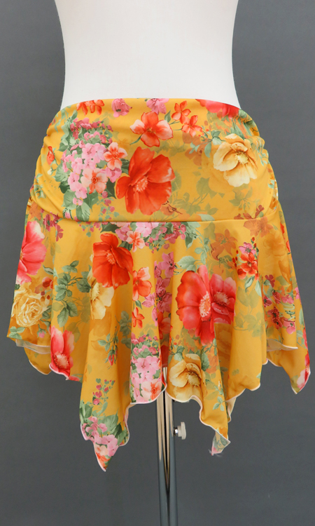 咲き誇るたくさんの花がキュート！コインなしヒップスカーフ【ベリーダンス衣装／レッスン着】