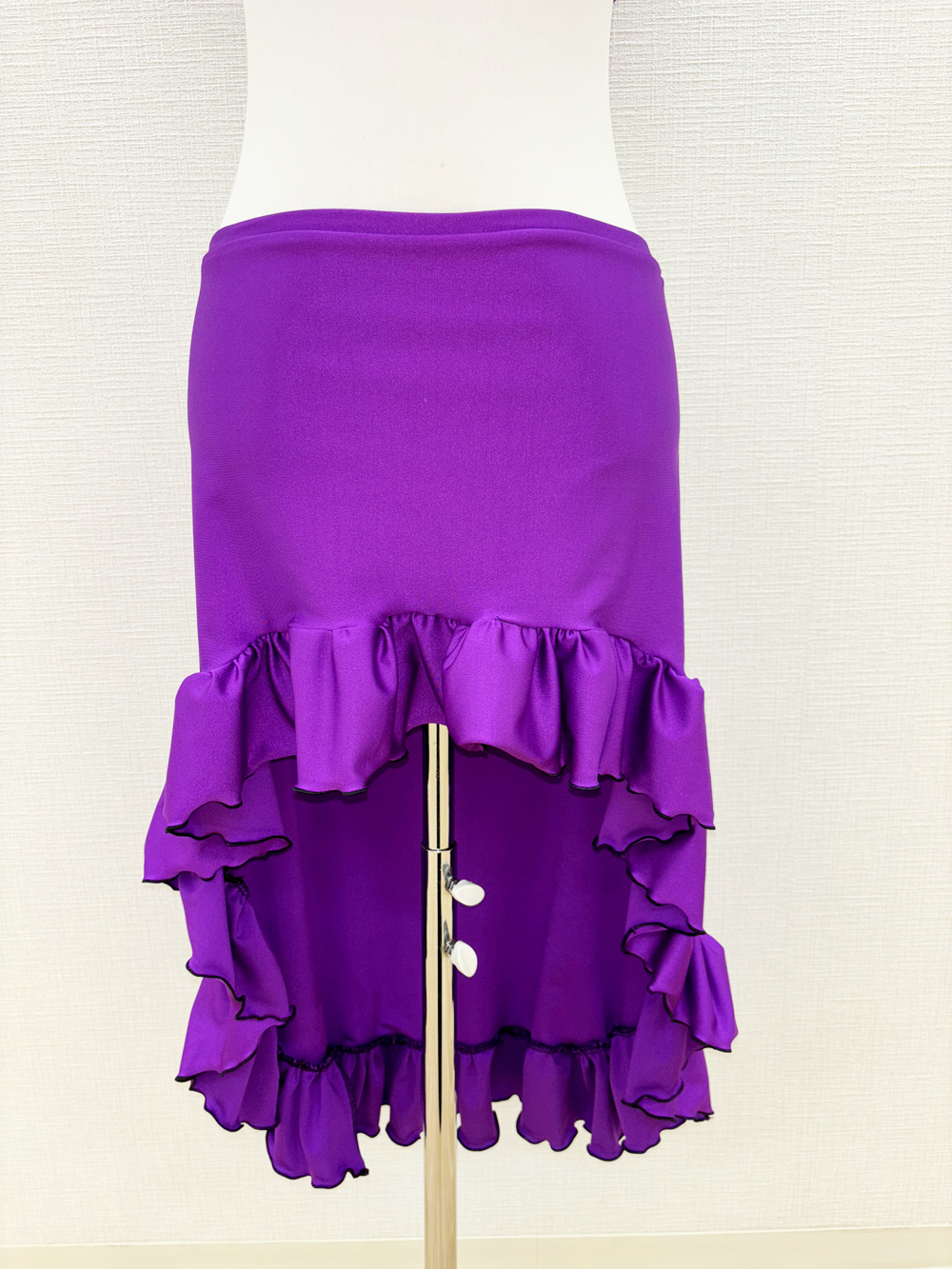 鮮やかな紫でセクシー！フィッシュテールタイプのベリーダンスヒップスカーフ（オーバースカート）【ベリーダンス衣装／レッスン着】