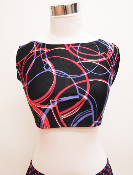 黒赤タンクトップ　ミラーナベリーダンス衣装