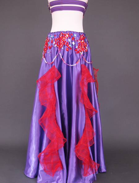 紫赤フリルベリーダンス衣装8　ミラーナ