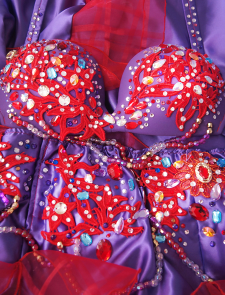 紫赤フリルベリーダンス衣装9　ミラーナ