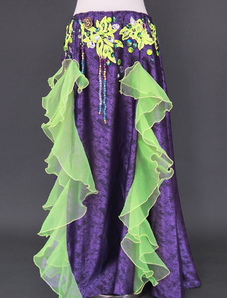 パープルグリーンベリーダンス衣装3 ミラーナ