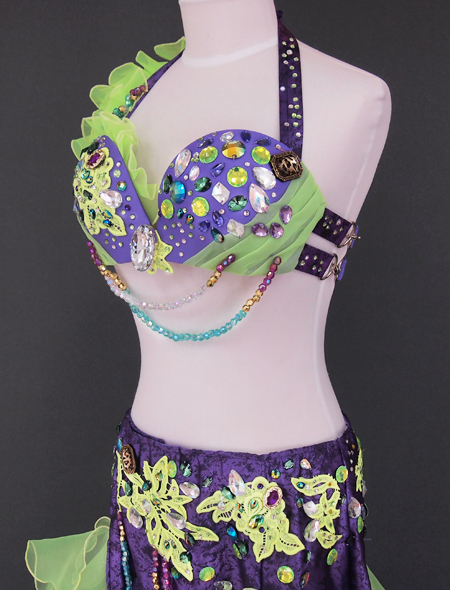 パープルグリーンベリーダンス衣装4 ミラーナ