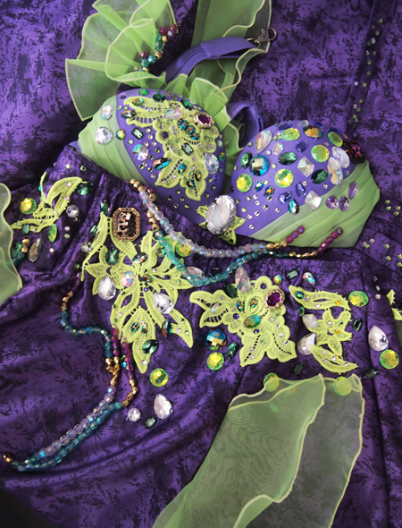 パープルグリーンベリーダンス衣装7 ミラーナ