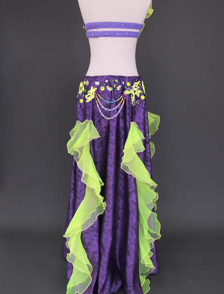 パープルグリーンベリーダンス衣装6 ミラーナ