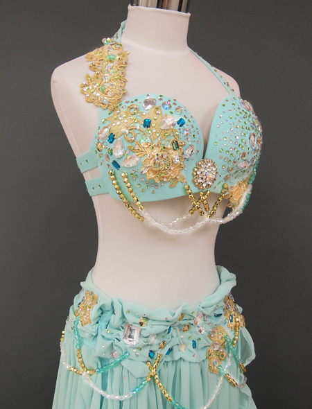 ミントグリーン2_5　ミラーナベリーダンス衣装