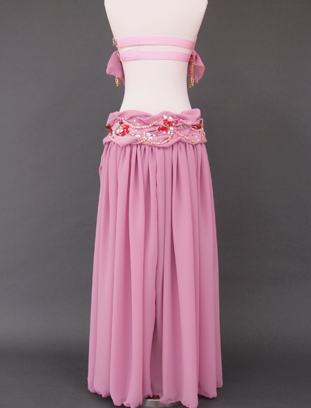 ドレープピンクベリーダンス衣装8　ミラーナ