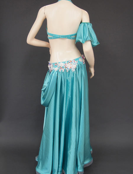 グリーンドレープ衣装6　ミラーナベリーダンス衣装