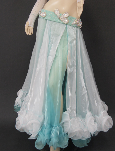 ホワイトグリーン3 ミラーナベリーダンス衣装