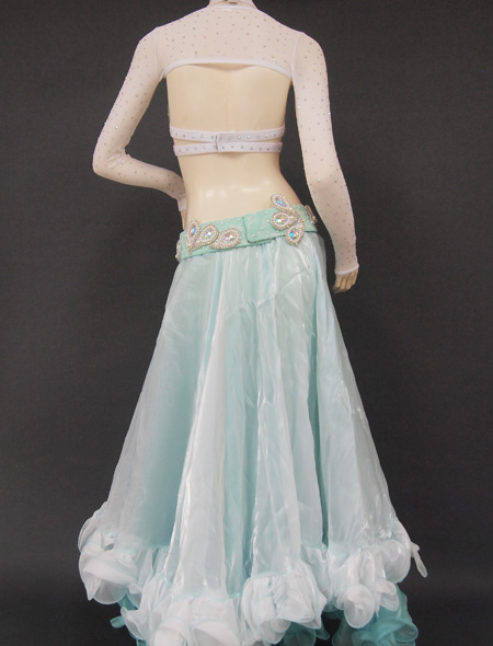 ホワイトグリーン5 ミラーナベリーダンス衣装