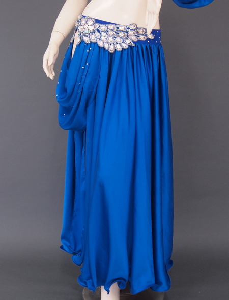 ベリーダンス衣装】シックなブルー×キラキラの装飾が映える！格安