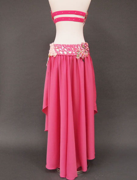 ベリーダンス衣装】ローズ溢れるプリンセスのような衣装！オリエンタル