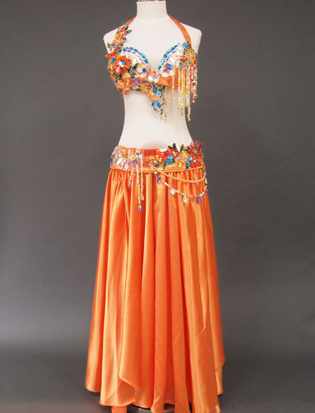 オレンジカラフル1　MiLLANAベリーダンス衣装