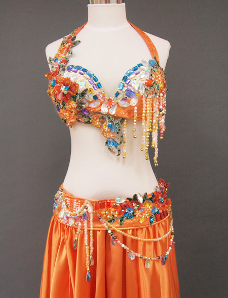 オレンジカラフル2　MiLLANAベリーダンス衣装