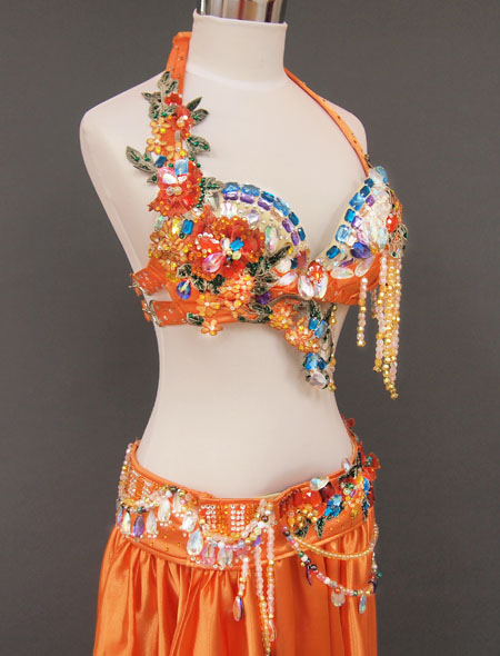 オレンジカラフル6　MiLLANAベリーダンス衣装