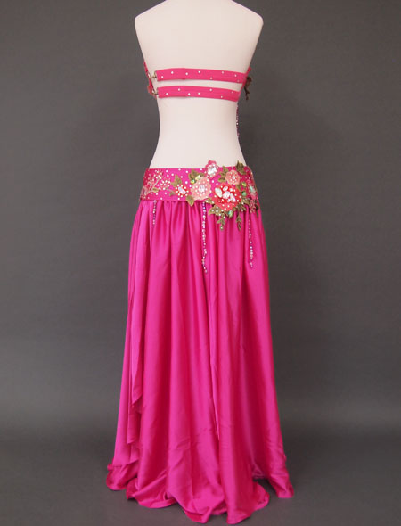 ピンクグリーンベリーダンス衣装6　ミラーナ