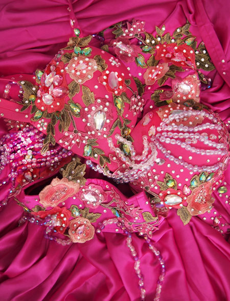 ピンクグリーンベリーダンス衣装7　ミラーナ