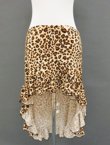 大人気！豹柄のフィッシュテールタイプのベリーダンスヒップスカーフ【ベリーダンス衣装／レッスン着】