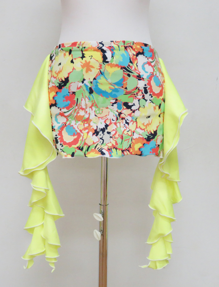 色とりどりの花柄&ビタミンカラーで見て楽しい！ ベリーダンスコインなしヒップスカーフ 【ベリーダンス衣装／レッスン着】