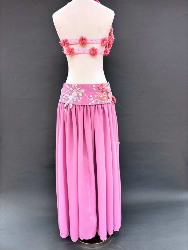 ピンクお花ベリーダンス衣装 ベリーダンス衣装 サーモンピンク (M-L) CT0151 - bachata