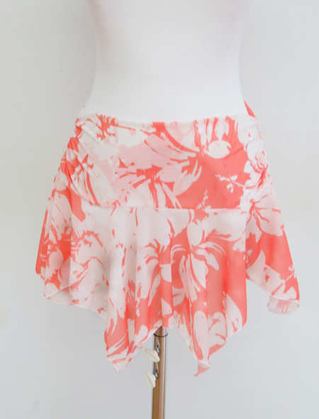 オレンジピンクで華やか！1着は持っていたい人気色！べリーダンスコインなしヒップスカーフ【ベリーダンス衣装／レッスン着】