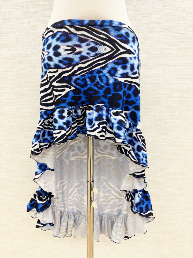 ゼブラ＆豹柄がセクシー！フィッシュテールタイプのベリーダンスヒップスカーフ（オーバースカート）【ベリーダンス衣装／レッスン着】